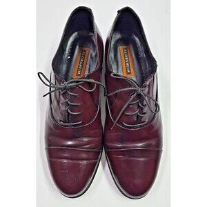 Florsheim 30327 Leather Cap Toe Dress Shoes Burgundy Size 10 D Made In Spain